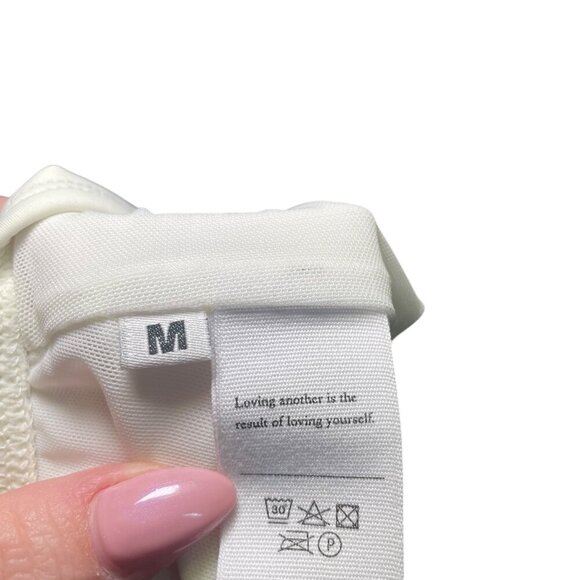 Sleeper White High Waisted Bikini Bottom Medium NWT Lined Swimwear - Picture 5 of 6